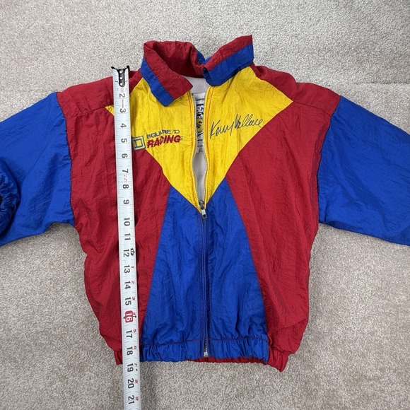 Vintage Made In USA Kenny Wallace Full Zip Windbreaker Youth Size S Multicolor - Picture 7 of 9